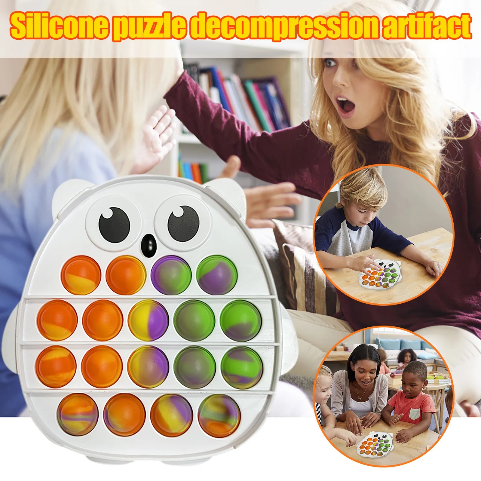 

Colorful Reliver Stress Toys Bear Shapes Push Pops Bubble Sensory Toys To Press And Shoot-bubbles To Relieve Anxiety Fun Toys