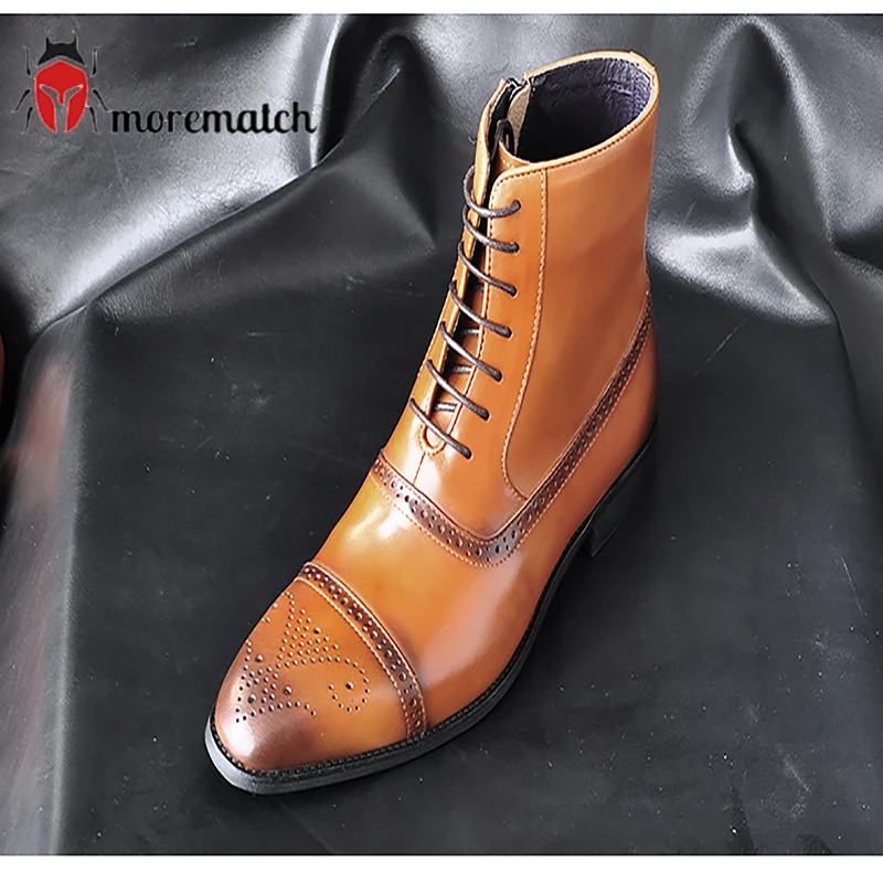 

Классические мужские ботинки ручной работы, Осенние уличные высококачественные мужские ботинки со шнуровкой