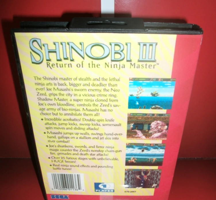Shinobi 3 возврат чехла в США с коробкой и руководством для Sega Megadrive Genesis видеоигровой