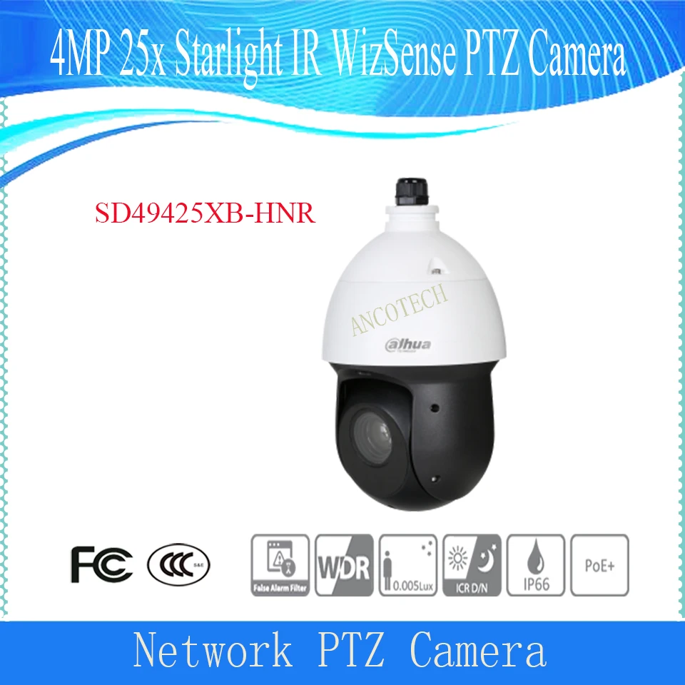 

DAHUA Security IP PTZ Camera 4MP 25x Starlight IR WizSense Network PTZ Camera DH-SD49425XB-HNR DAHUA CCTV Camera