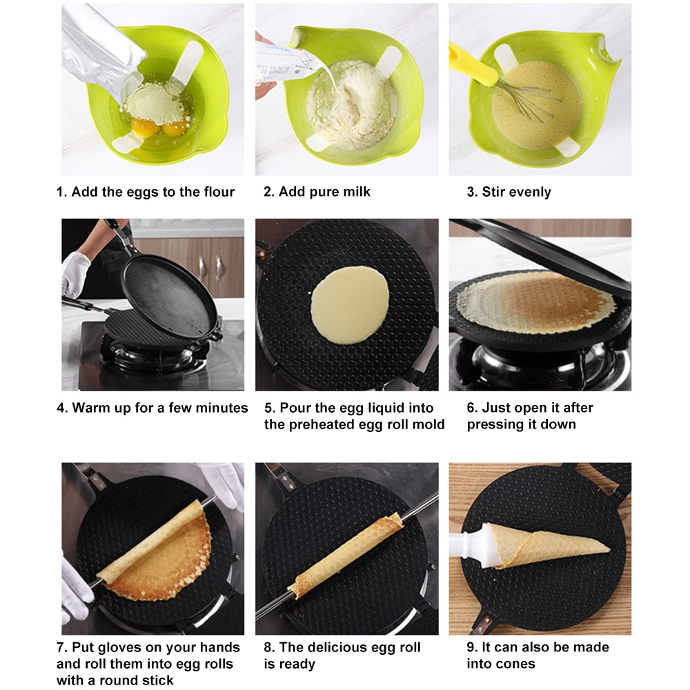 Egg Roll Mode Non-Stick Omelet Waffles For Baking Pan Cake Aluminium Alloy Bakeware Crispy Machine Mold Tool | Дом и сад