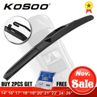kosoo wiper blade u hook universal car natural rubber auto windshield wipers 14161718192021222426 hybrid accessories