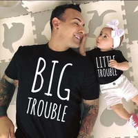 gift for him gifts for dad tshirt big trouble daddy little trouble baby matching shirts father and son funny shirts family tops