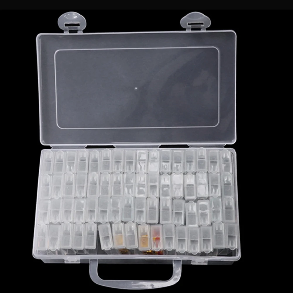 

Nail Jewelry Storage Box Nail Art Container 64 Slots Diamond Accessory DIY Craft Painting Organization