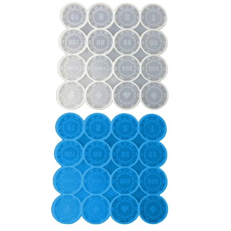 

83XF Poker Chips Game Coins Epoxy Resin Mold Commemorative Collection Coins Silicone Mould DIY Crafts Jewelry Casting Toosl