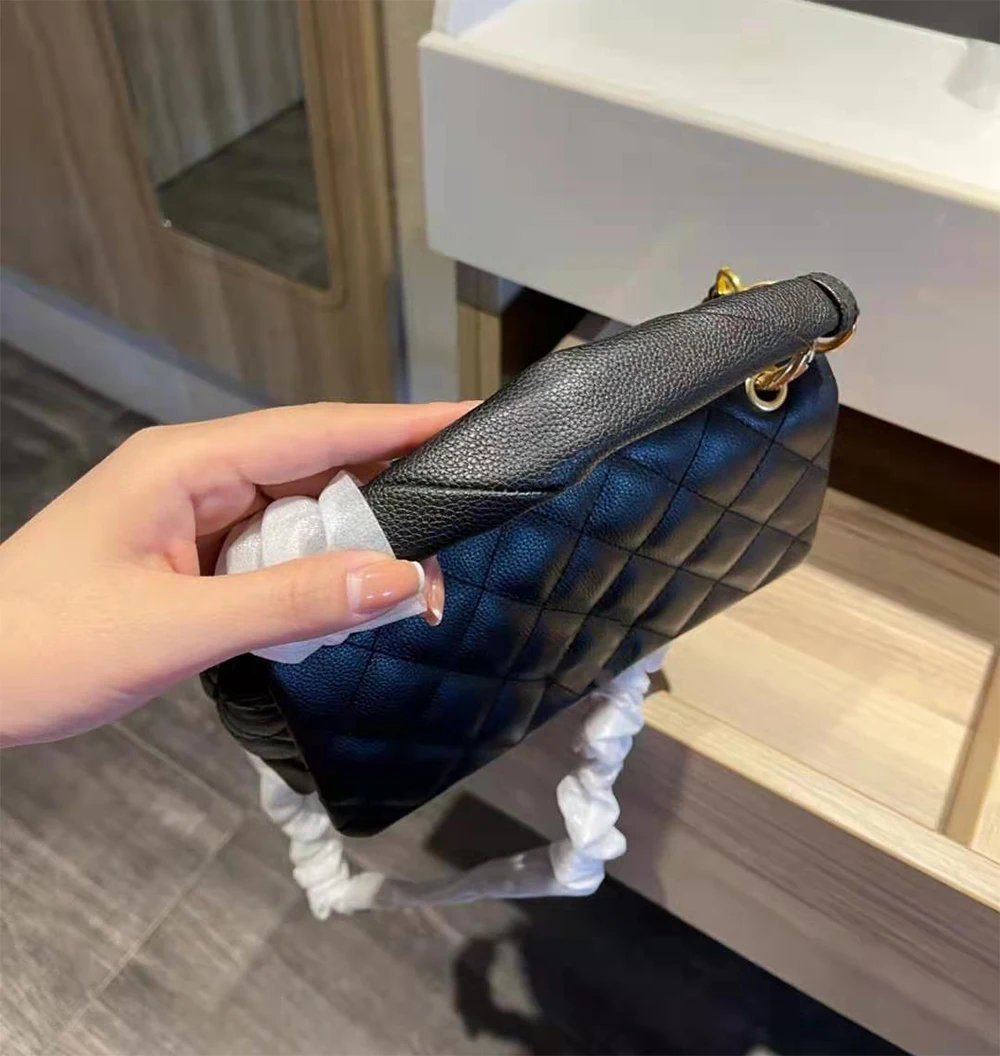 

2021 spring new designer brand 100% genuine leather cowhide retro diamond pattern female messenger bag