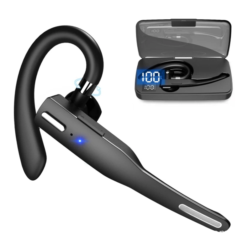 

Bluetooth Headset Dual Microphone Noise Cancellation V5.0 Bluetooth Headset Earbuds for Drivers Machine Office