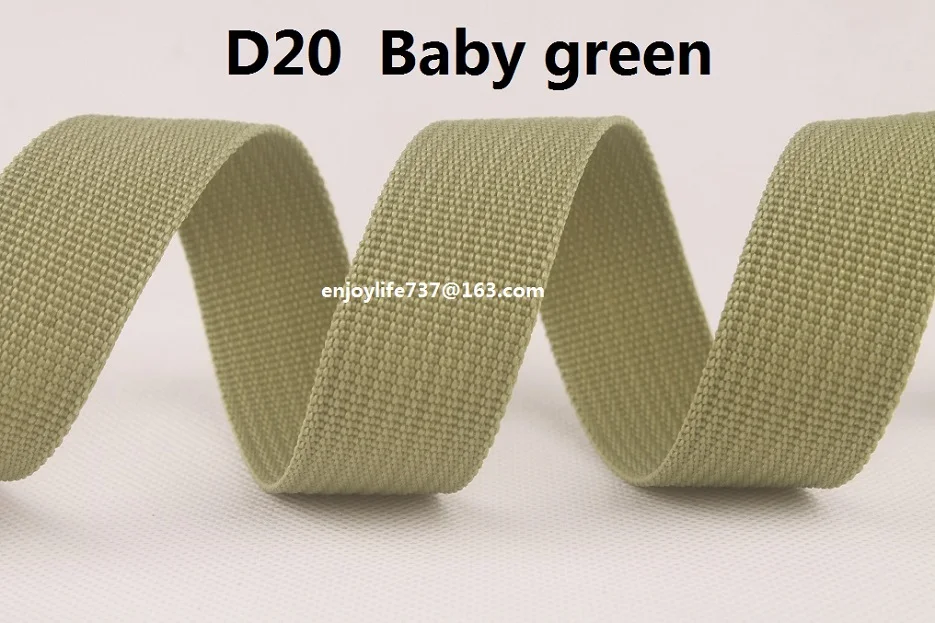 20/25/32/38/50 мм широкий полипропиленовые ленточный ремешок babygreen голубого и розового цвета в стиле милитари фиолетовый тутового дерева напильники с тесьма - Цвет: D20 Babygreen