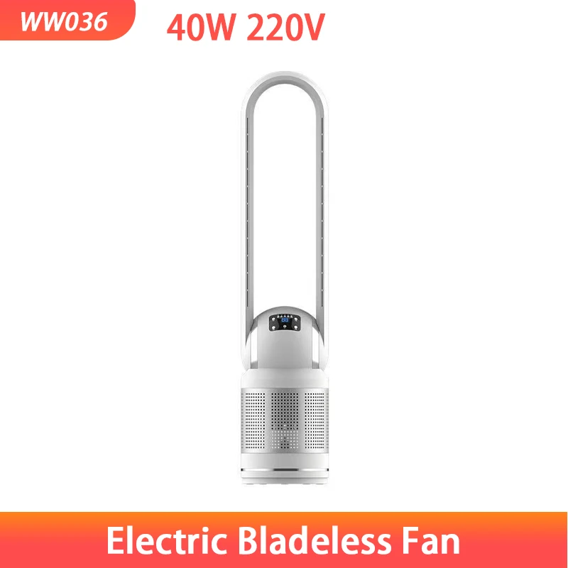 

Электрический безлопастный вентилятор с таймером, 8 скоростей, холодный воздух, вертикальный напольный сенсорный экран, умный очищающий Ци...