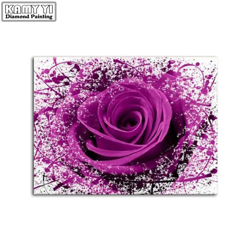 Новинка 5D алмазная роспись фиолетовая Роза серия икона полная квадратная дрель 3d