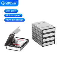 orico 5pcs 3 5 inch hard drive protective box portable external hdd pouch with label multi disk storage for hdd