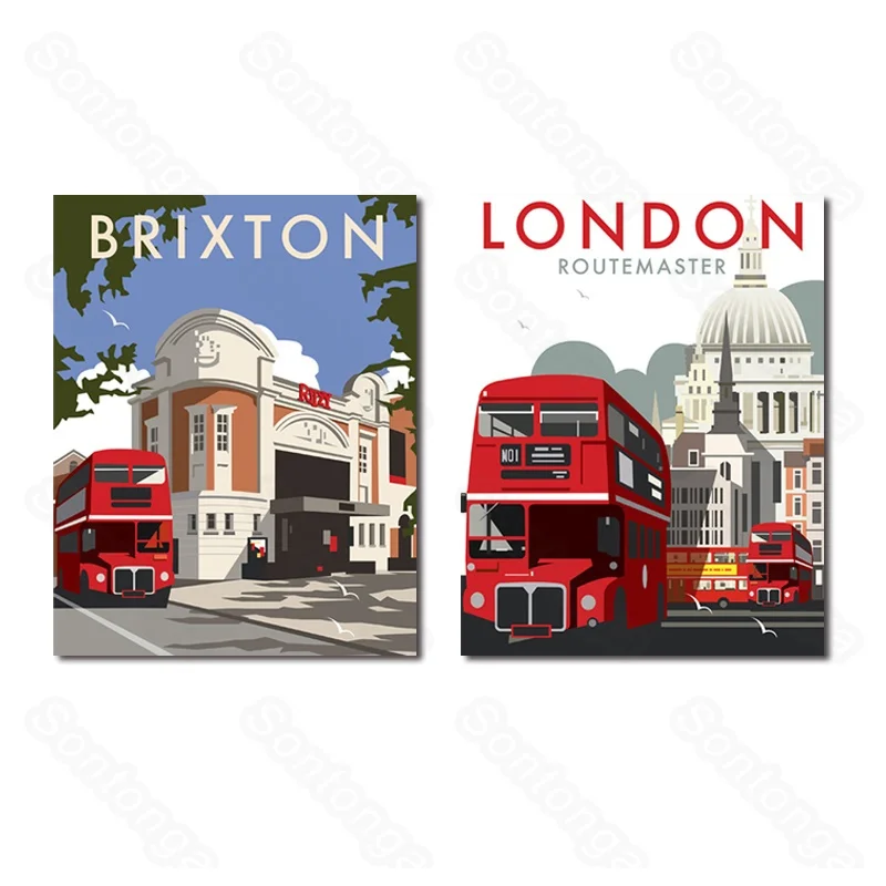 

Still Life Tram Urban Minimalist Art Poster Decoration Painting Living Room Background Wall Stickers Self-Adhesive Wall Poster