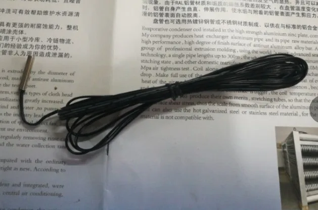 

10K 2 meters 2 Pcs air conditioning temperature sensor/room temperature tube/plastic head/copper head/temperature probe