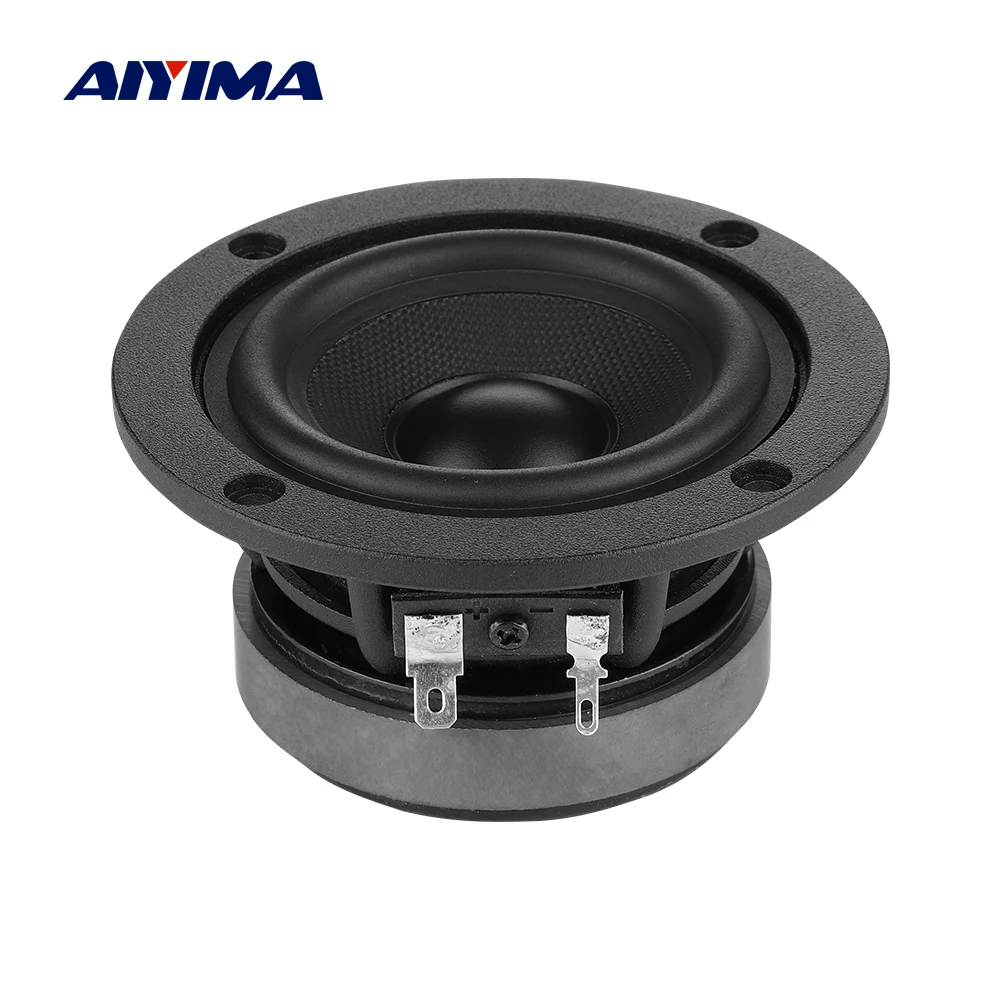 

AIYIMA 1Pcs 3.5 Inch Full Range Audio Speaker 8 Ohm 15W Woofer Sound Amplifier Speaker Carbon Fiber Composite Basin Loudspeaker