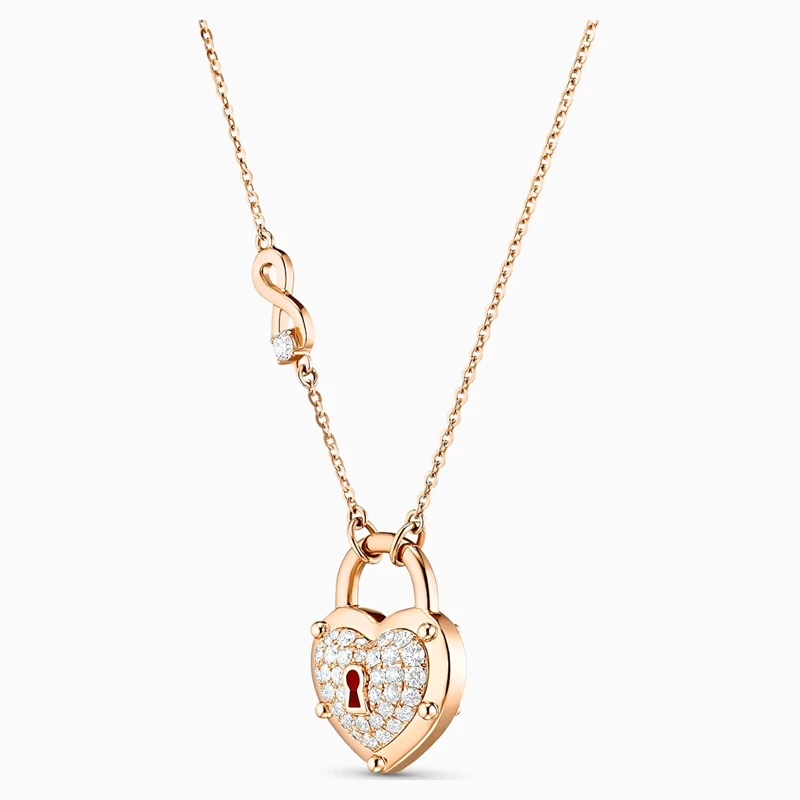 Ожерелье из розового золота в форме ключа для подруги подарок на день Святого