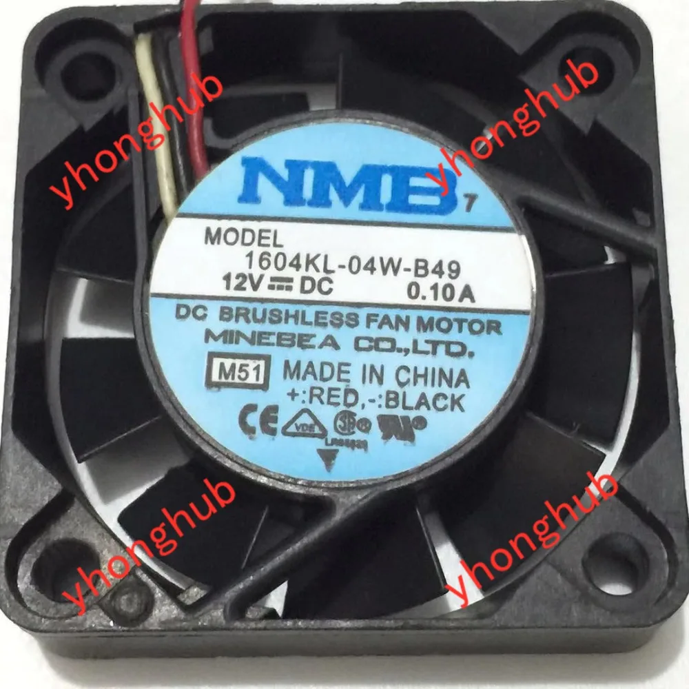 NMB-MAT 1604KL-04W-B49 M51 DC 12V 0.10A 3-жильный 40x40x10 мм Сервер охлаждающий вентилятор