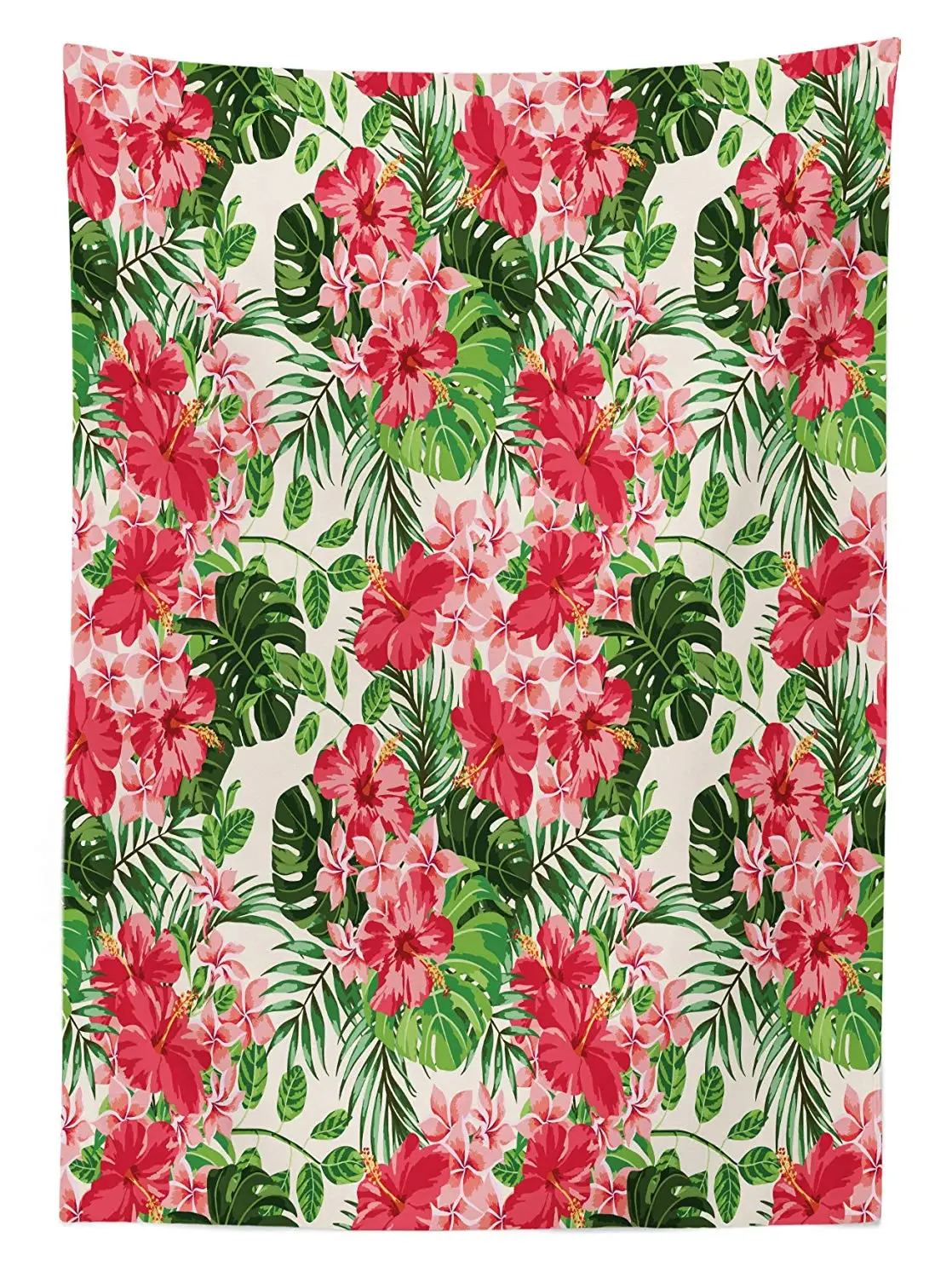 Цветочная скатерть тропические ботанические Цветы Листья Айви Гавайское