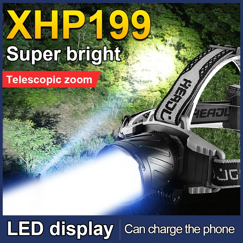

Super XHP199 Most Powerful Led Headlamp XHP90 Usb High Power Led Head Lamp Rechargeable Headlight 18650 Zoom Fishing Head Torch