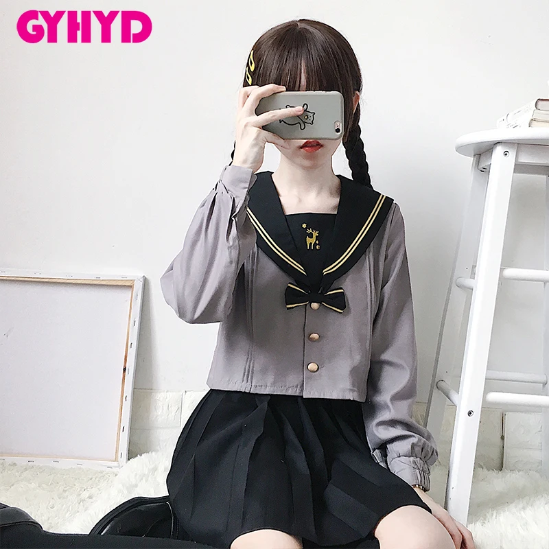 Новое поступление осенняя японская школьная форма с вышивкой оленя для девочек