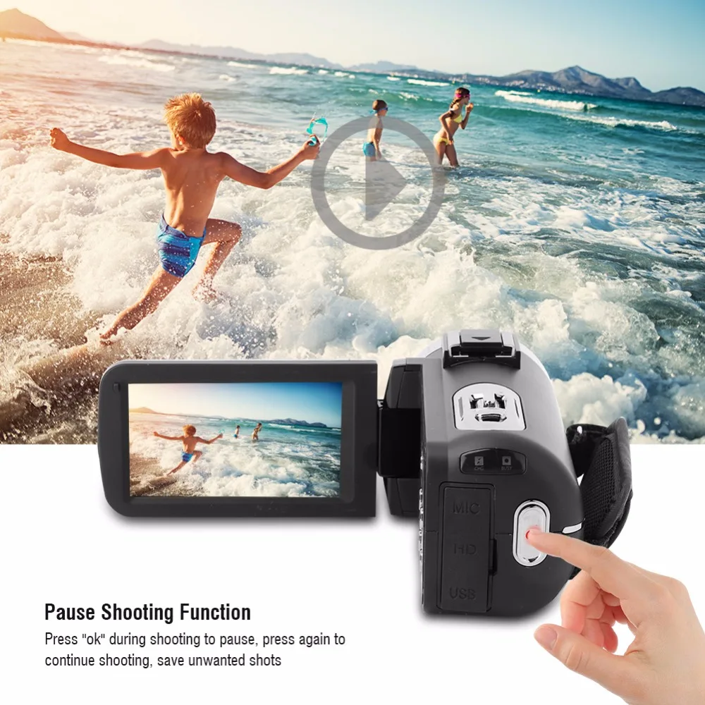 3 дюйма 4K HD видео Камера Wi-Fi Ночное видение 16x Zoom ультра-hd Сенсорный экран Цифровая видеокамера Камера комплект с пультом дистанционного управления Управление