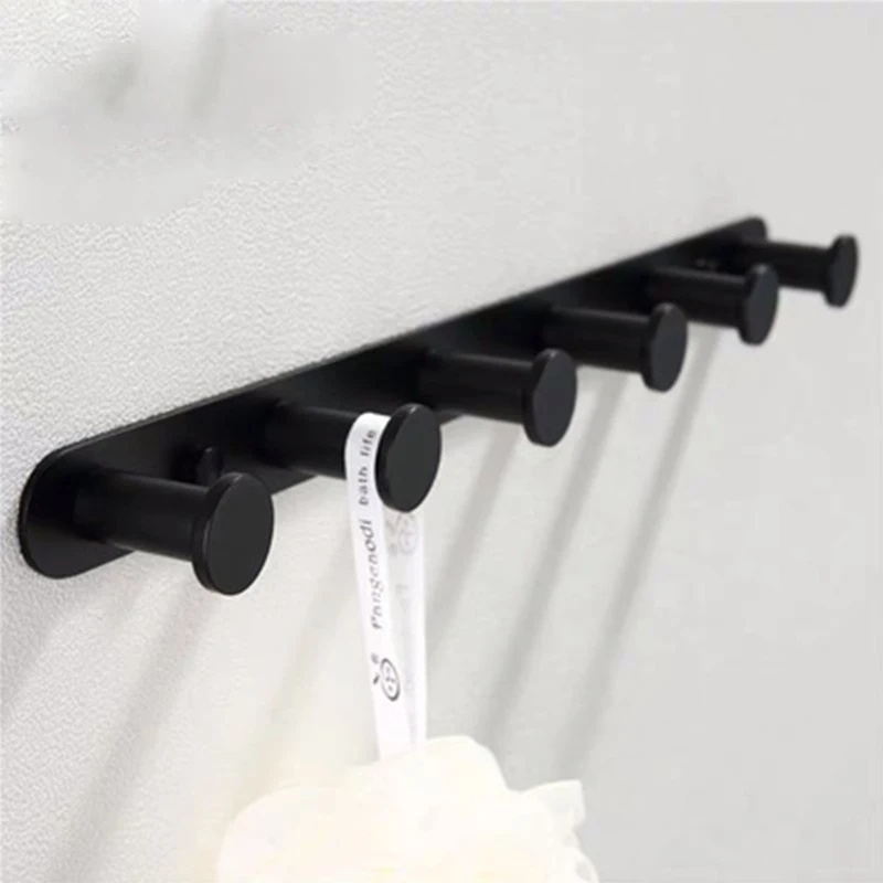 

Black 3/4/5/6 Hooks Coat Rack Wall Mounted Heavy Duty Hanger, Metal Coat Hook Rail for Coat Clothes Hat Towel Jacket