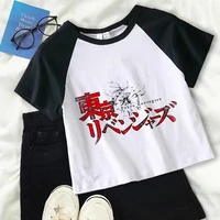 crop top tokyo revengers camisetas anime cartoon t shirt women tee summer streetwear short sleeve streetwear tee shirt femme