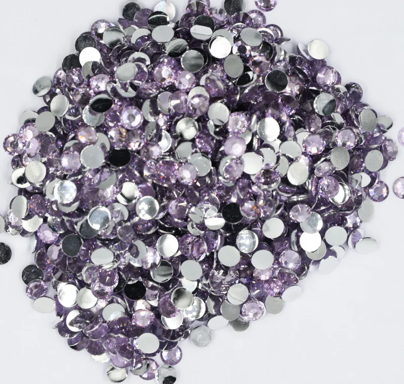 

Violet Color 3~6mm Factory Flatback Resin Non hotfix Rhinestones in Bulk Package Plastic Nail Art Decoration for Garment