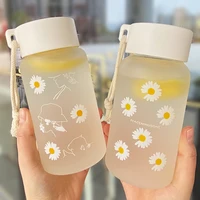 water cup girl cute student simple portable fresh creative forest department girl personality frosted plastic cup trend