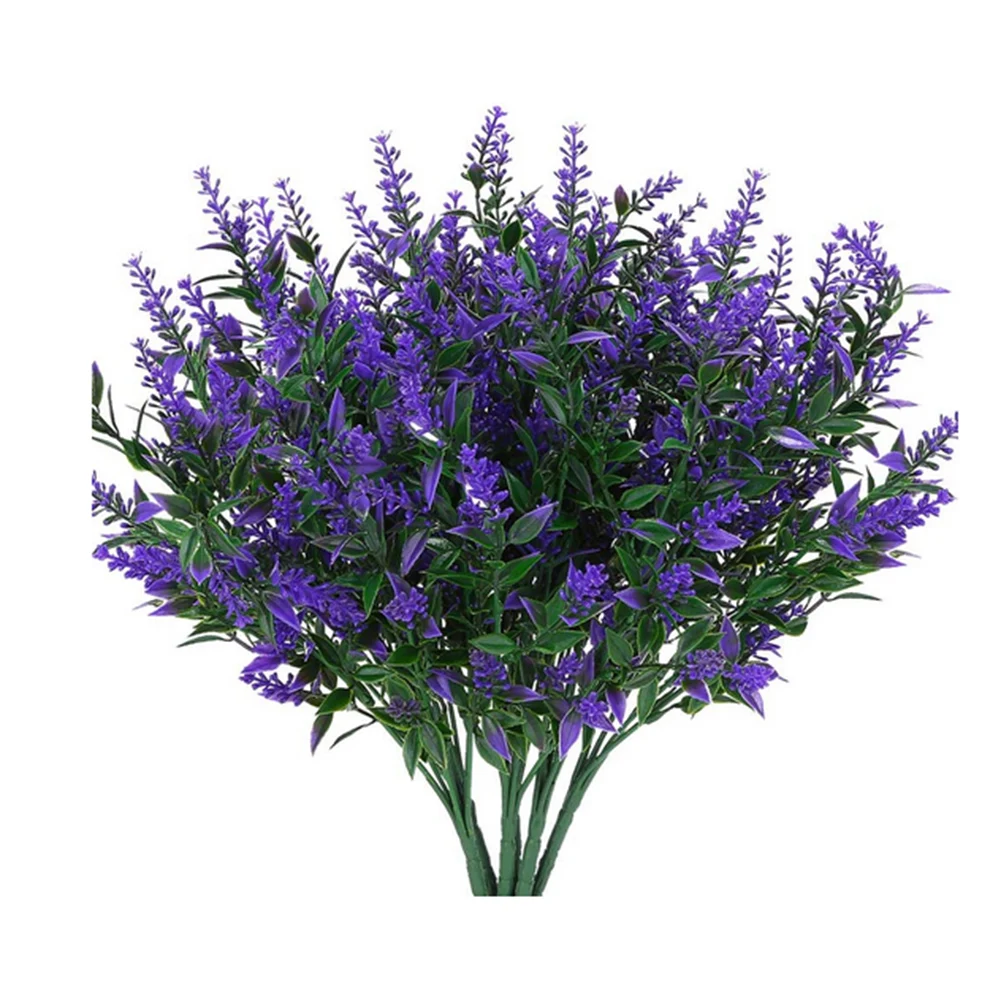

Newly 6 Pcs Handmade Lavender Flowers Plants Lifelike Greenery Bushes Bouquet Home Garden Decoration FIF66