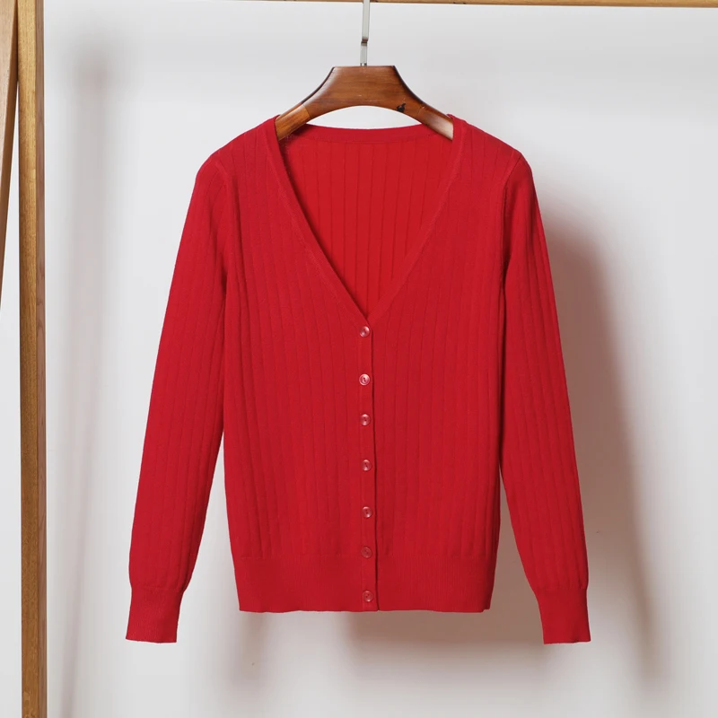 Модный Дизайн Женский вязаный кардиган с v-образным вырезом пальто длинными