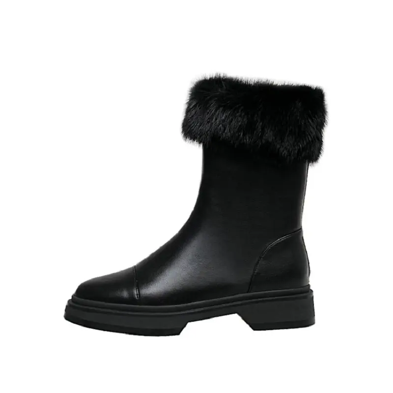 

Sianie Tianie Genuine Natural Leather Russian Winter Super Warm Woman Shoes Real Fur Plush Inside Platform Womens Snow Boots