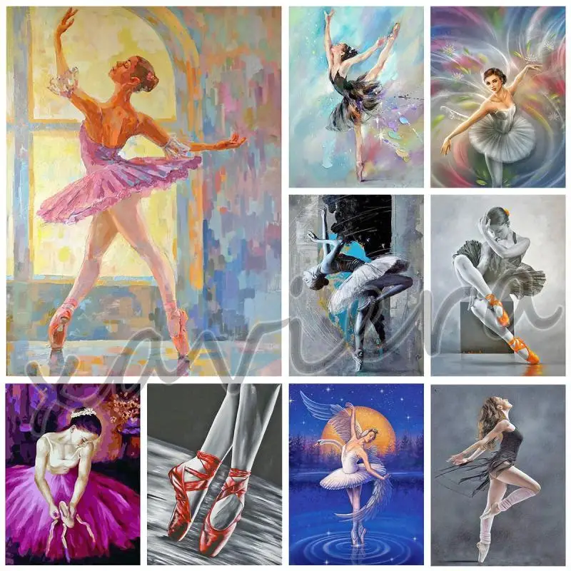 

5D Diy Diamond Painting Full Drill Ballet Dance Embroidery Cross Stitch Kits Mosaic Picture of Rhinestone Home Decor Girl Room
