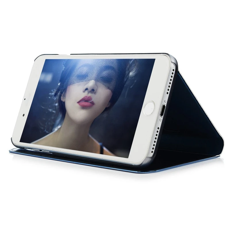 Роскошный чехол книжка с подставкой для IPhone 7 прозрачные зеркальные чехлы из