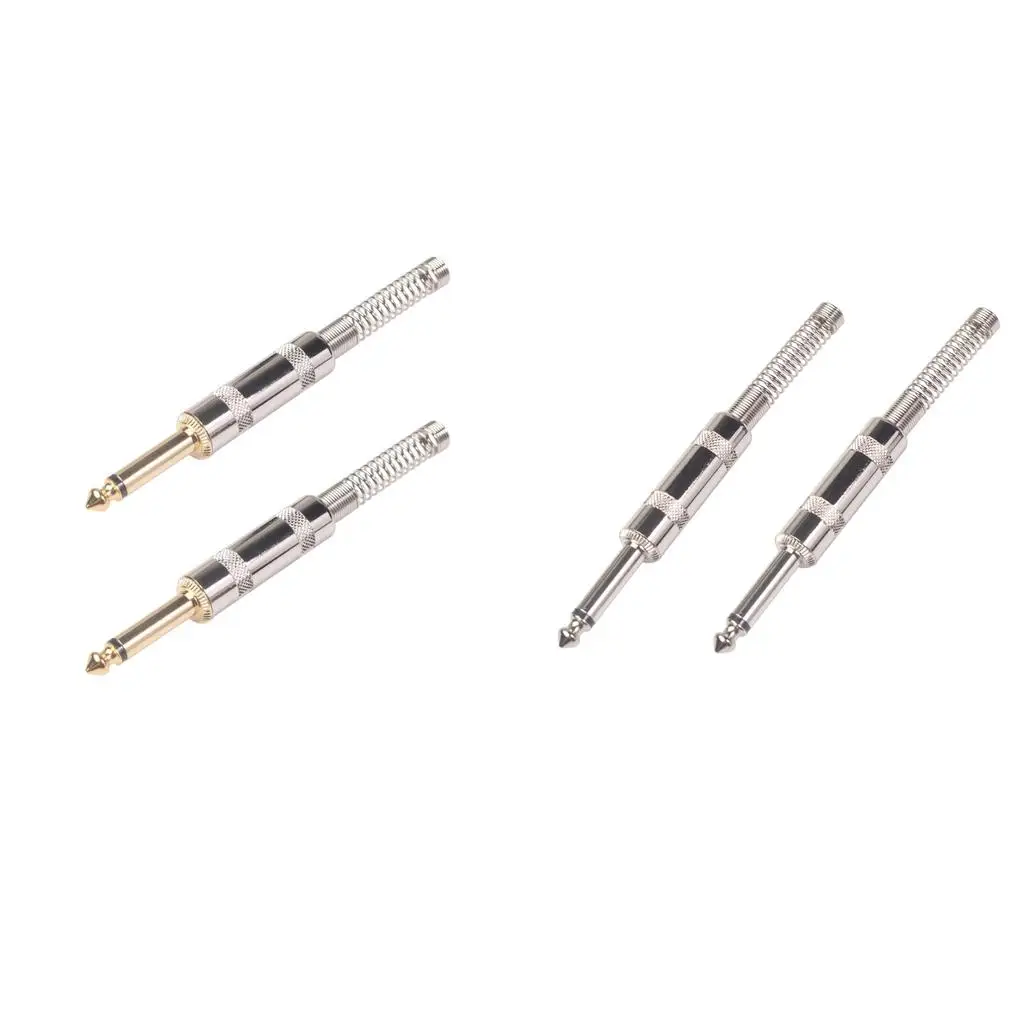 

2pcs 6.35mm Jack Mono Male Audio Plug Cable Adapter Cable 1/4" Connector