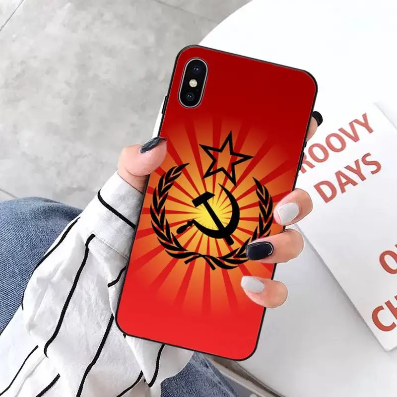 

Soviet Union USSR Grunge Flag Painted Phone Case for iPhone 11 12 pro XS MAX 8 7 6 6S Plus X 5S SE 2020 XR mini