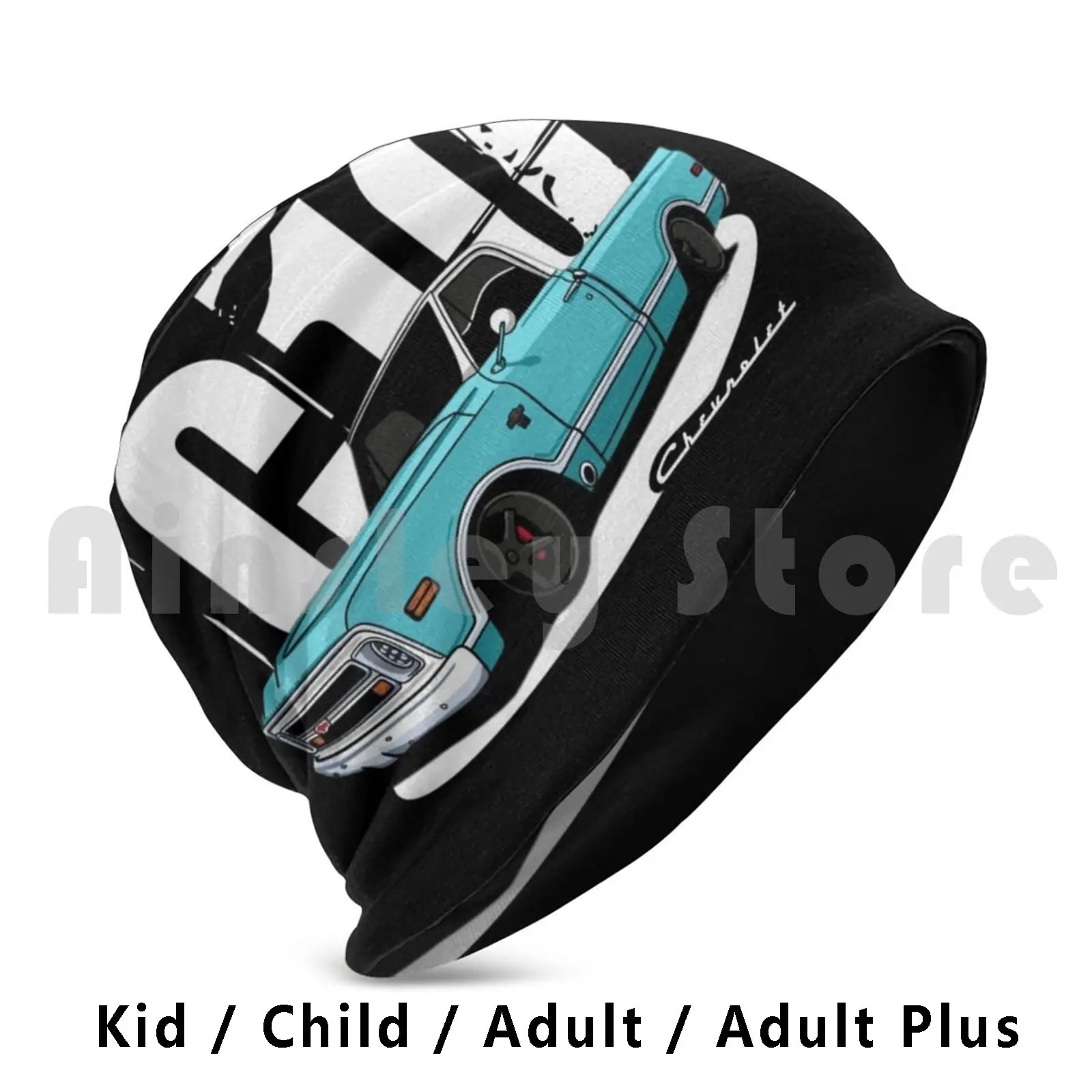 

C10 Orange Pickup Truck Custom Blue Beanies Knit Hat Hip Hop Automobile Truck Chevy Car Cars Classic