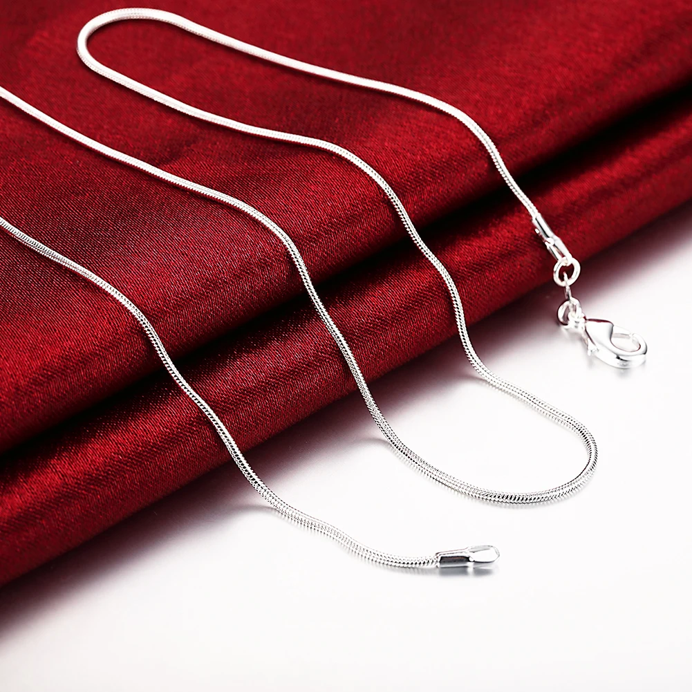 

10pcs/lot Promotion! Wholesale 925 Sterling Silver Necklace Silver Fine Jewelry Snake Chain 1mm 16-30inch Necklace for Women Men