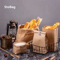 stobag 100pcs kraft paper package cookies bread diy handmade cake decorating food snack party christmas gift favor supplies