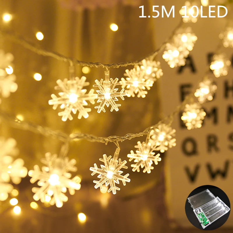 061-Warm 10LED Рождественские украшения для дома, 1 комплект, рождественские украшения, гирлянда, год, Noel, Санта Клаус, подарок, рождественский снеговик, Q - Цвет: 061-Warm 10LED