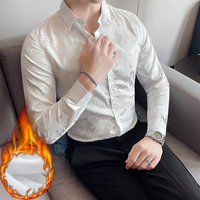 

2021 Flannel Shirts Men Winter Warm Thick Fleece Long Sleeve Shirt Male Cotton Casual clothing Camisa Masculina Big Size S-4XL