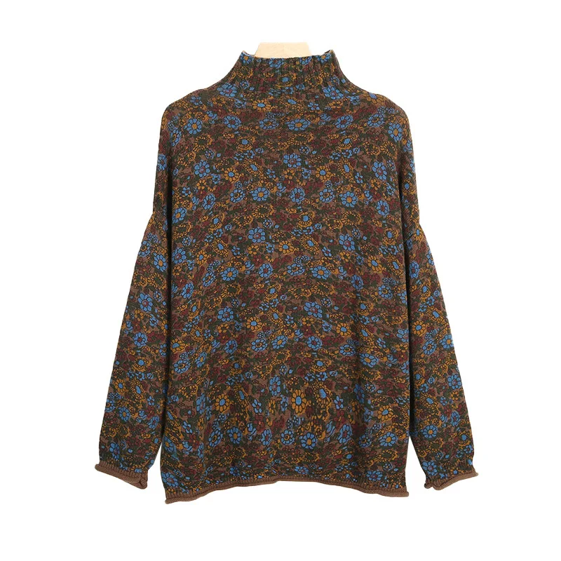 

Personality Korean Turtleneck Sweater Women Tops Spring Fall Loose Fashion Long Sleeve Women Knitted Pullover Outerwear TAM0003