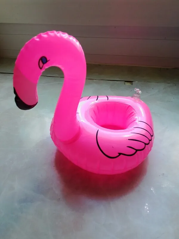

Summer Swimming Pool Floating Inflatable Flamingo Holder Water Drinks Cup Beach Mobile phone Cup Care Floating Row