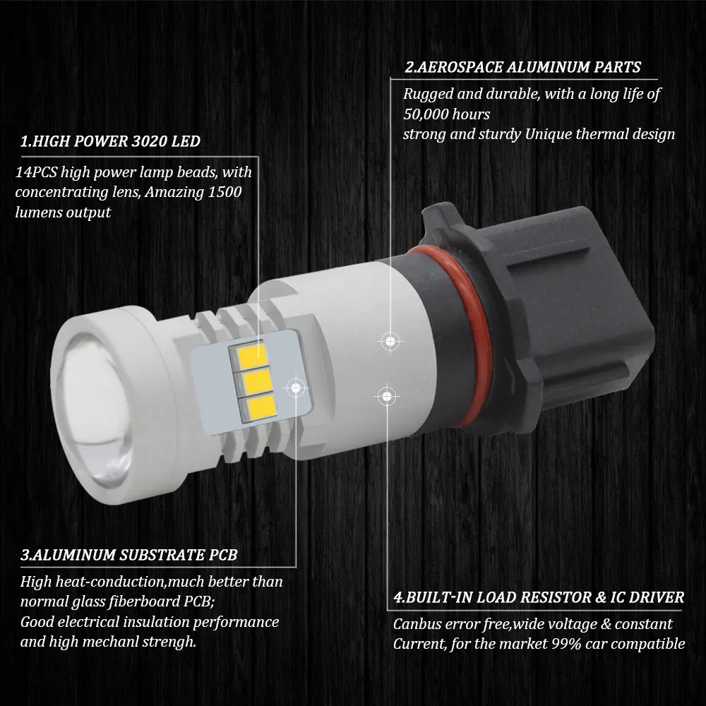 HID Белый P13W светодиодный ошибок Canbus 21 SMD SH24W PSX26W лампы для Mazda CX 5 CX5 LED вождения DRL дхо