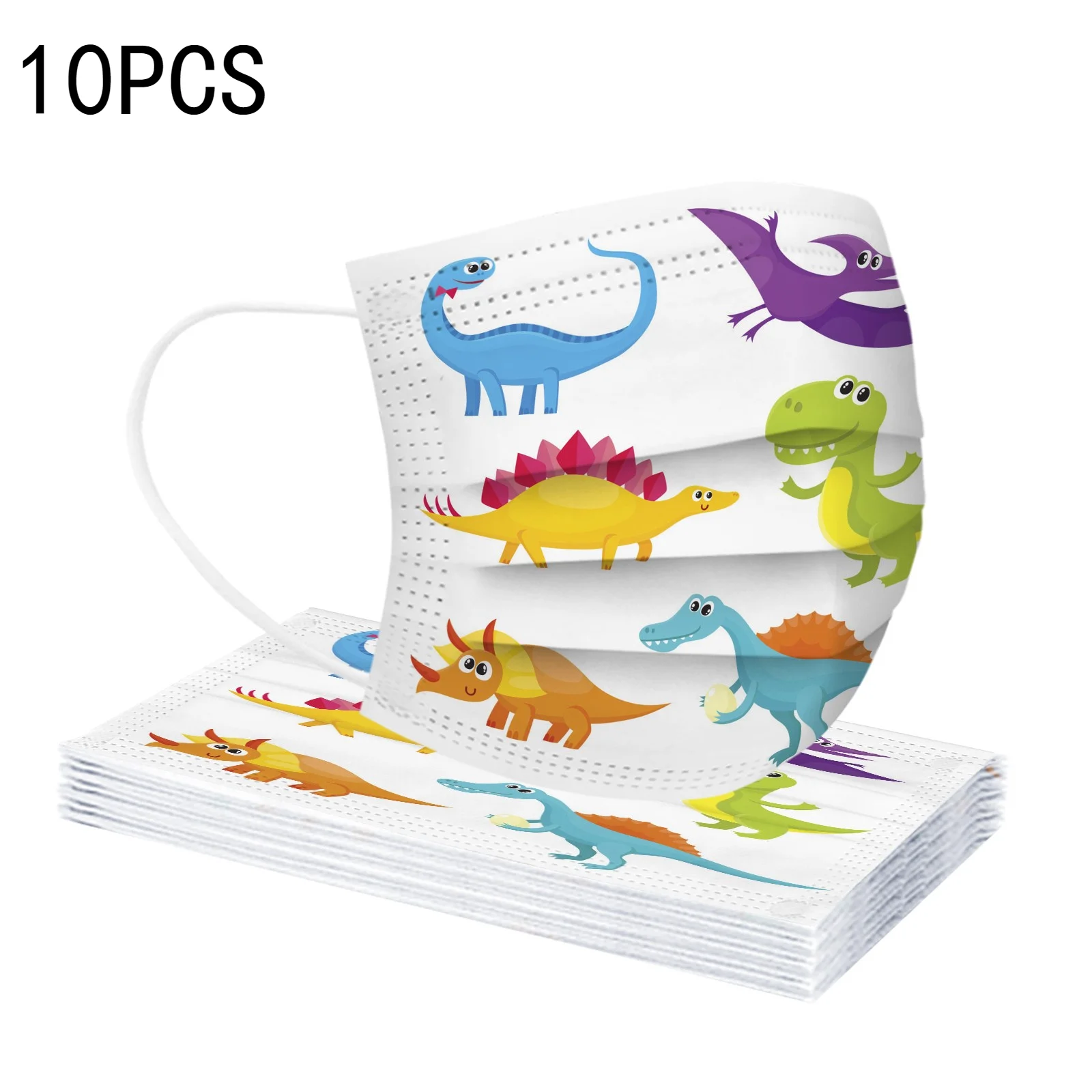 

10pc Kids Face Mask Printed Dinosaur Cubrebocas Para Niños 3-ply Disposable Children's Masks Halloween Cosplay Anime Natal Маска