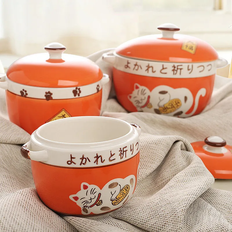 

Small Casserole Stew Cup Water Stew Ceramic Stew Pot Small Soup Cup with Lid Liner Household Stew Cup Bowl Binaural Steam Cup