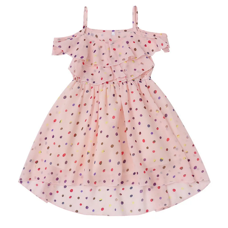 

Wave Dot Sling Dress For Girls Dresses 2021 Summer Princess Dress Children Fashion Trend Kids Dresses Girls Fairy Clothing