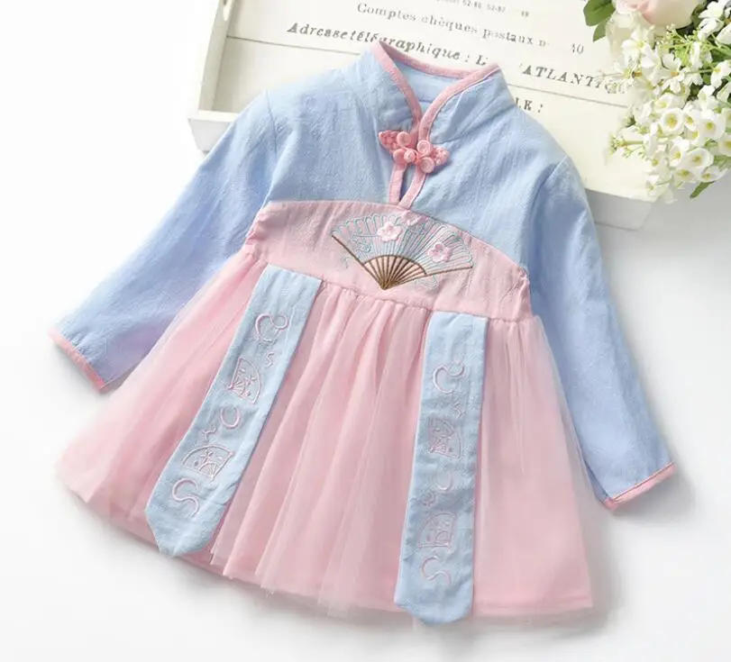 1 шт. детское Хлопковое платье с длинным рукавом | Детская одежда и обувь