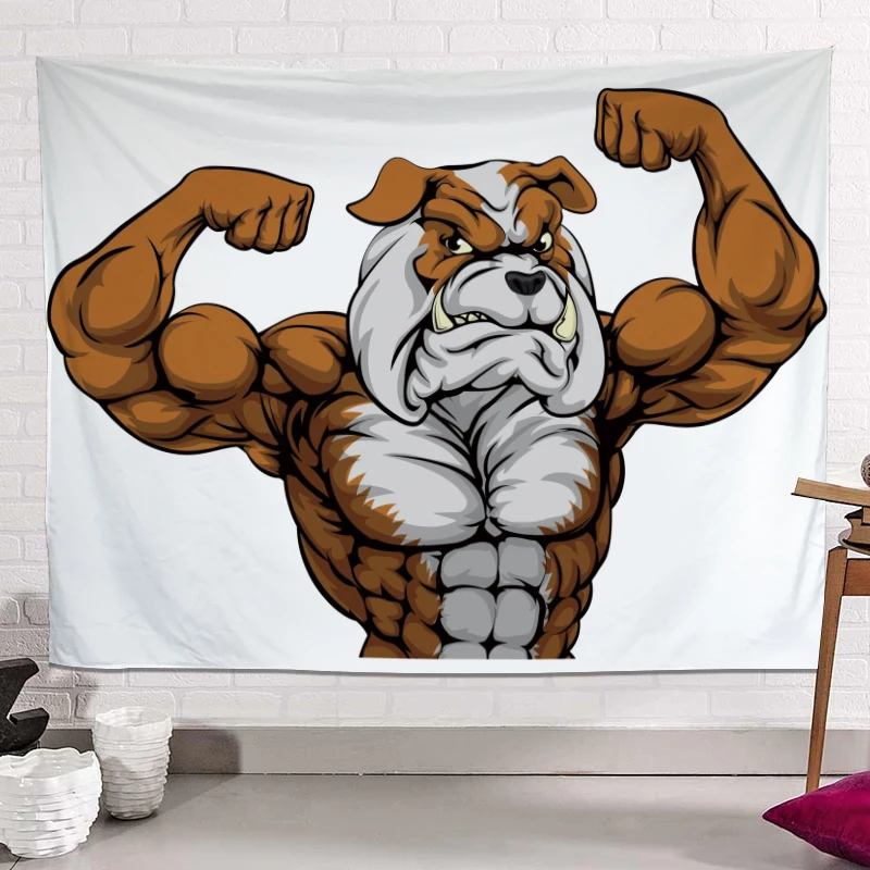 Home Gym Hanging Cloth Muscle Animal Wall Dormitory Bedroom Bedside Decoration Mural Hippie Tapiz Gobelin | Дом и сад