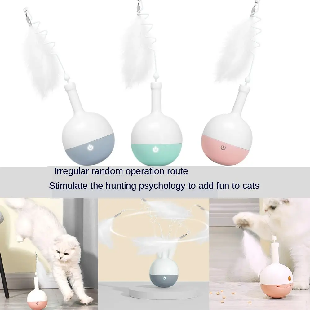 

Cute Nontoxic Multi-functional Feather Stick Cat Interactive Ball Tumbler Swing Toys Funny Chasing Toy Pet Teaser Tool