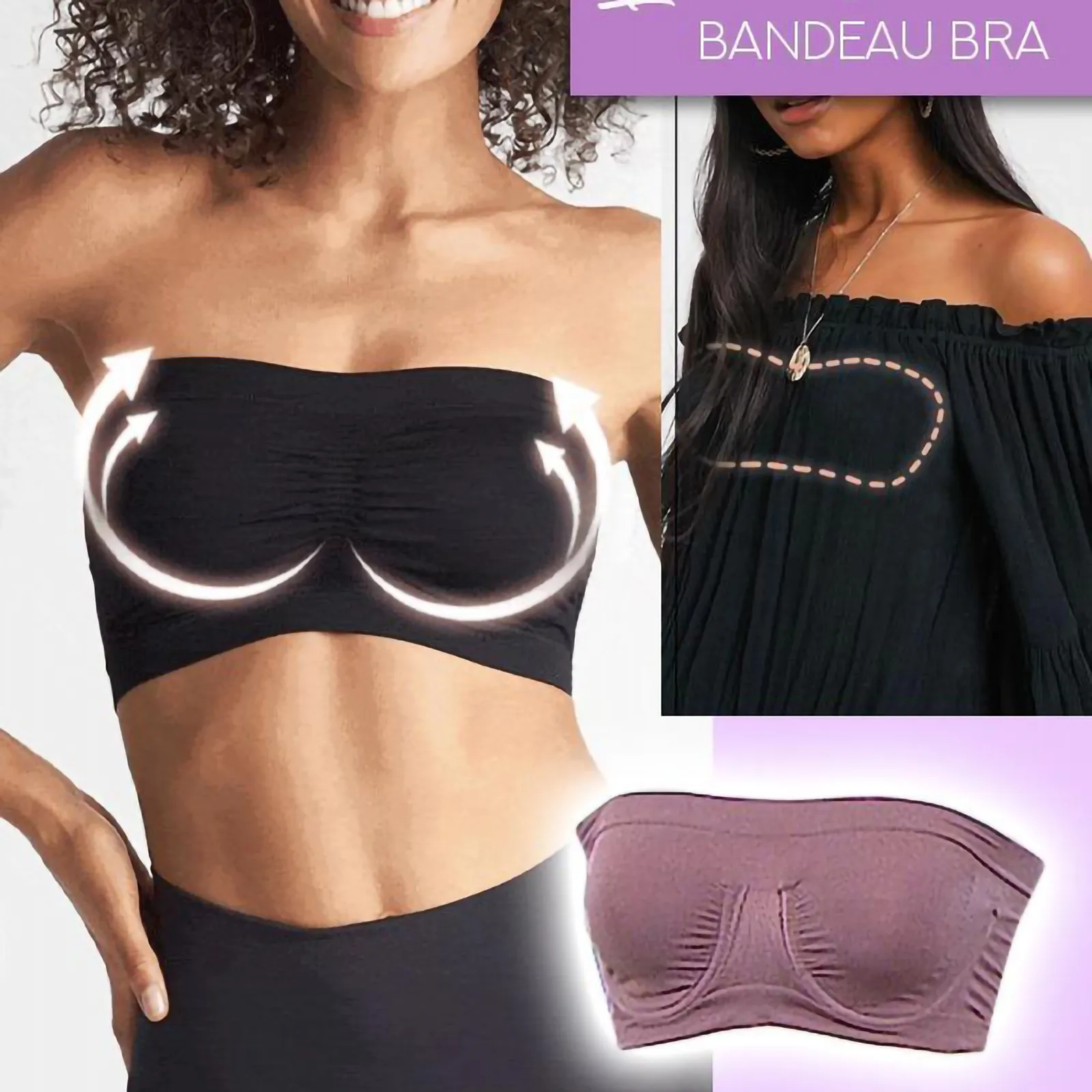 

Women's One-Piece Bra plus size women clothing Everyday Underwear Strapless Polishing Bra Bandeau ropa interior femenina E3